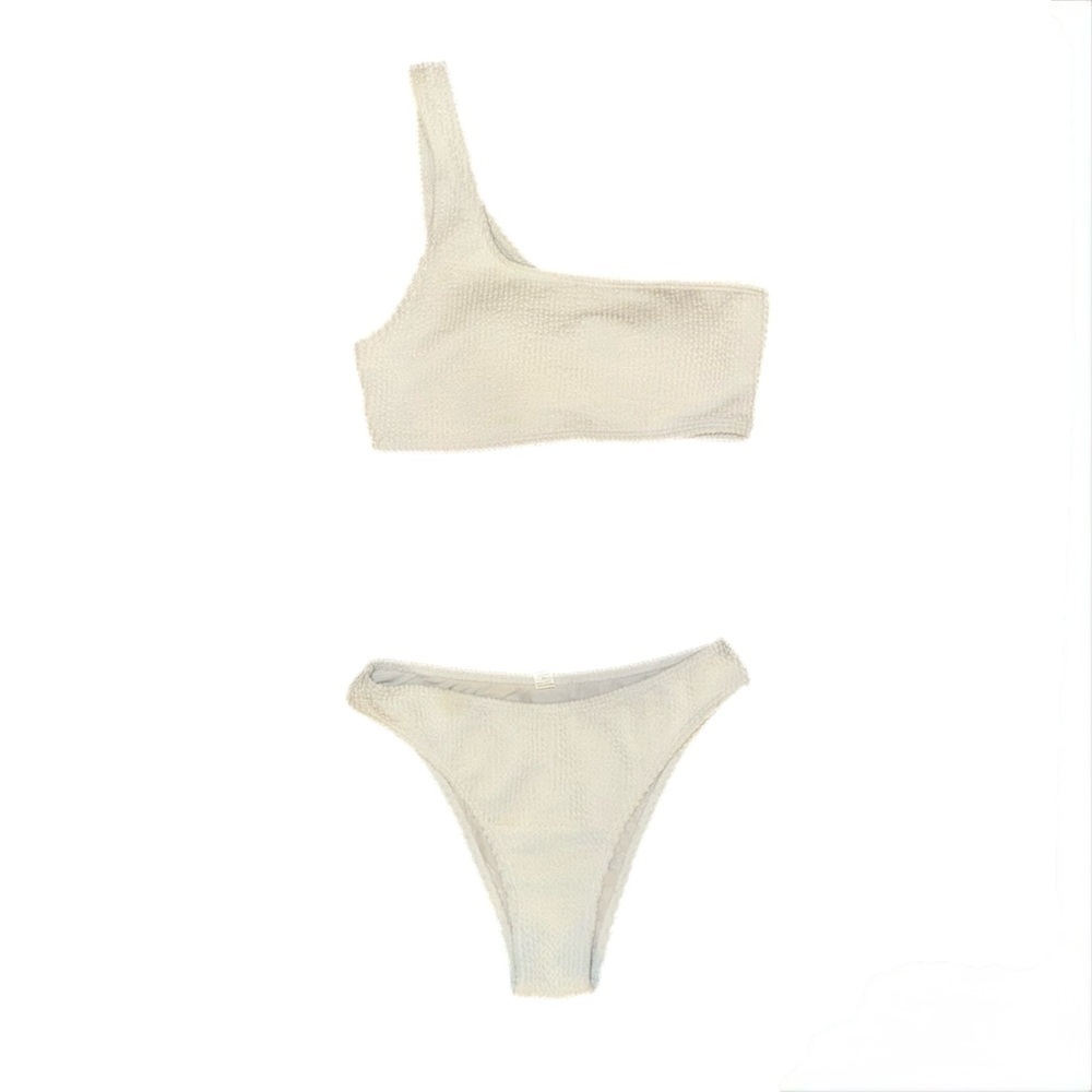 One-Shoulder Cream Bikini Set